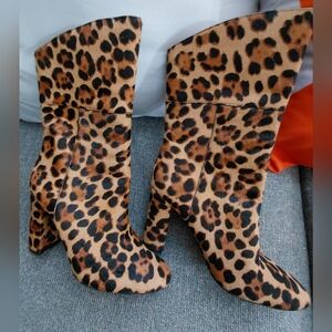 J. Crew Leopard Print Heeled Boots